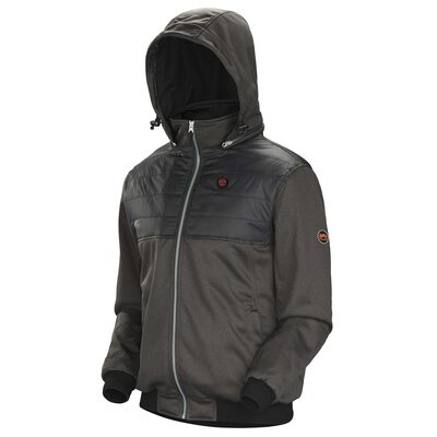 Pioneer Heated Fleece Hoodie  - Color:  Charcoal  - Size: M