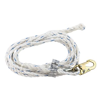 PeakWorks Standard Vertical Lifeline, 5/8" Rope - 200 FT - Snap Hook