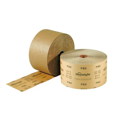 Sunmight USA Corporation Gold 22210 Open Coated Sheet Roll, 2-3/4 in W x 25 yd L, P180 Grit, Premium Aluminum Oxide Abrasive