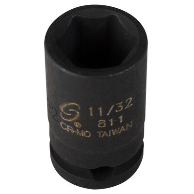 SUNEX SOC 11/32 1/4D IMP 6PT BLK