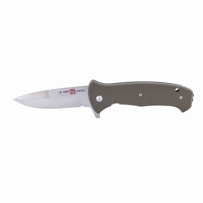 SUNEX AL Mar SERE 2020 OD Green Assisted Open Liner Lock D2 3.6 Inch Satin Finish Plain Edge Talon Blade with G10 Handle Tactical Folding Knive - Olive Drab Green