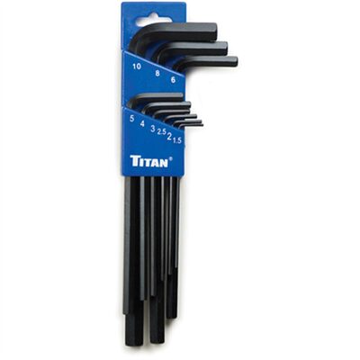TITAN 9-PC METRIC LONG HEX KEY SET
