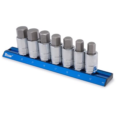 TITAN 7 Pc. 1/2" Drive Metric Large Hex