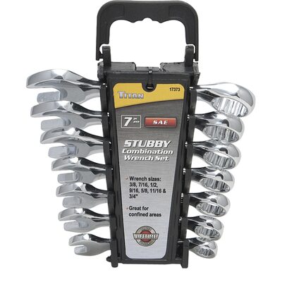 TITAN 7-PC SAE STUBBY COMBINATION WRENCH S