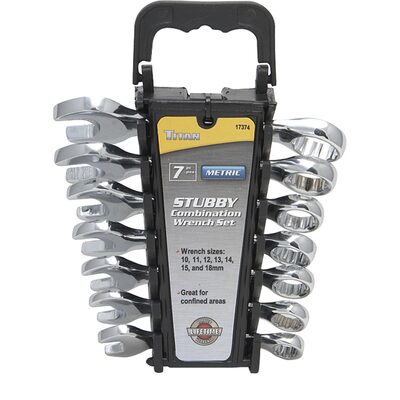TITAN 7-PC METRIC STUBBY COMBINATION WRENC