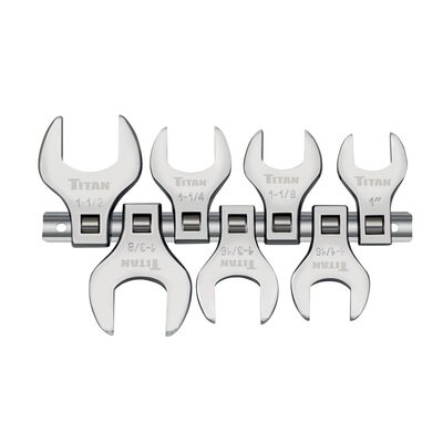 TITAN 7 pc. 1/2 in. Drive SAE Jumbo Crowfoot Wrench Set