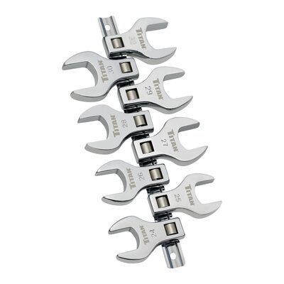 Titan 8 Piece 1/2 Inch Drive Metric Jumbo Crowfoot Wrench Set