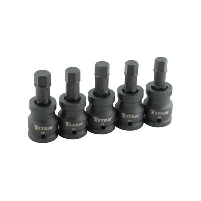 TITAN 5-PC 3/4" DR METRIC HEX IMPACT