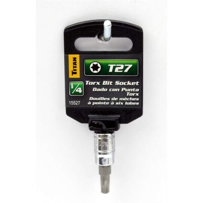 TITAN 1/4" DR T27 TORX BIT SOCKET