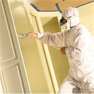 TRIMACO SuperTuff 28032 Painter's Ultra Spray Suit, Large, White, Polyester/Carbon Fiber Thread
