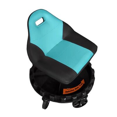 Traxion 2-707 ProGear Mobile Rolling Gear Race Seat with Tray and Five All Terrain Casters - Aqua