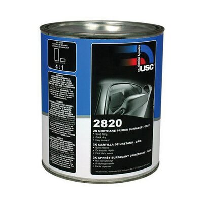 US Chemical 2820-1 Urethane Primer Surfacer, 1 gal Can, Gray, 2 hr Curing