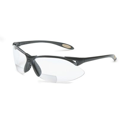 Uvex Reader/Magnifier Safety Glasses, Black Frame, +2.0 Diopter Clear Lens with Anti-Scratch Hardcoat - A951