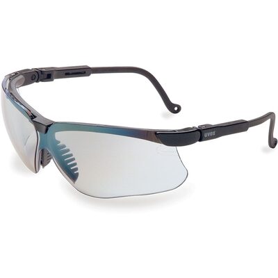 Uvex Genesis Safety Eyewear, Black Frame, SCT-Reflect 50 Ultra-Dura Hardcoat Lens - S3204
