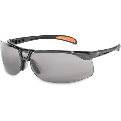 Uvex Protege Black Safety Glasses with Gray Lens and HydroShield Anti-Fog Coating - S4201HS