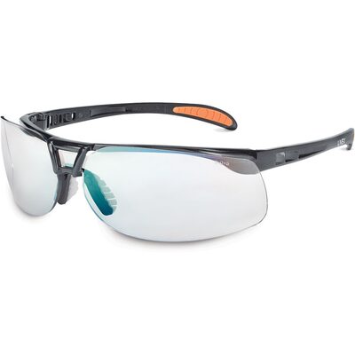Uvex Protege Metallic Black Safety Glasses with SCT-Reflect 50 Anti-Scratch/Hard Coat Lens - S4202