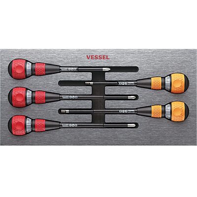 Vessel Tools 2200 Ball Ratchet Screwdriver 5pcs set in EVA FOAM