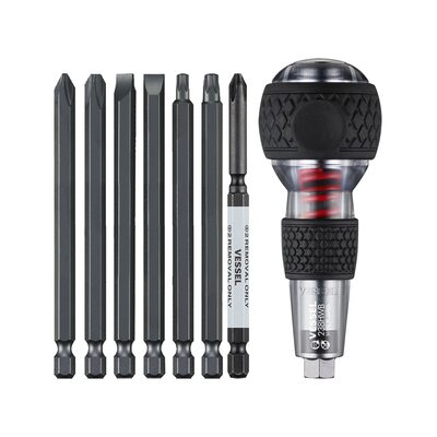 Vessel Tools Impact & Out Screwdriver & 7PC Bit Set