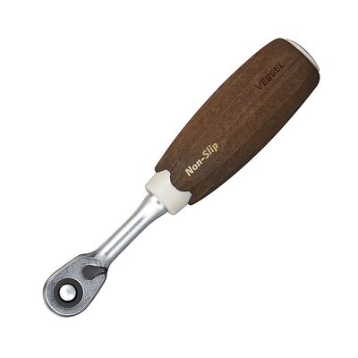 Vessel Tools WOOD-COMPO Ratchet Handle No.HRH2-W 1/4" SQ Drive