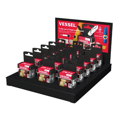 Vessel Tools 15PC Impact Ball PH2x30 Torsion Bit Display