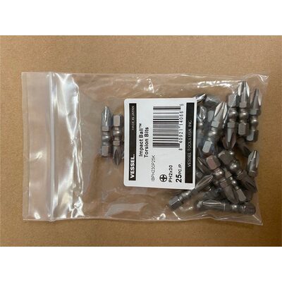Vessel Tools Impact Ball Torsion Bits PH2X30 25PC (Bulk)