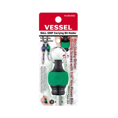 Vessel Tools BALL GRIP Carrying Bit Holder (Green) No.QB-22GU