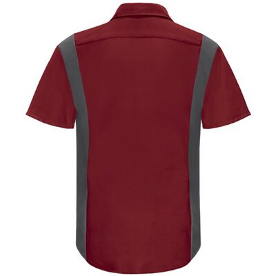 Workwear Outfitters Men's Long Sleeve Perform Plus Shop Shirt w/ Oilblok Tech Red/Charcoal, 5XL