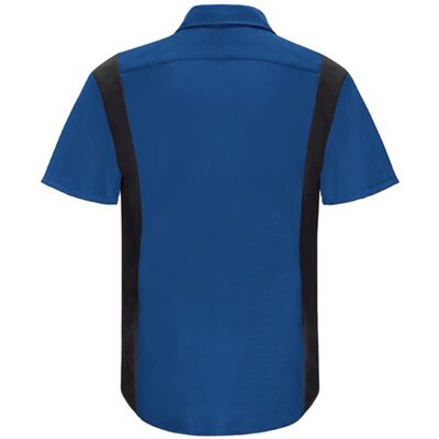 Workwear Outfitters Men's Short Sleeve Perform Plus Shop Shirt w/ Oilblok Tech Royal Blue/Black, XXL