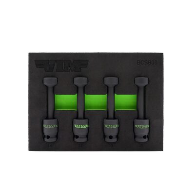 VIM Tools 4 PC. 1/2'' DR. IMPACT BALL UJ CLOSE-QUARTER SOCKET SET
