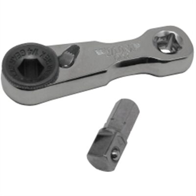 VIM Tools 1/4 Inch Mini Ratchet Double Square Drive, Offset Female Square Drive In Handle