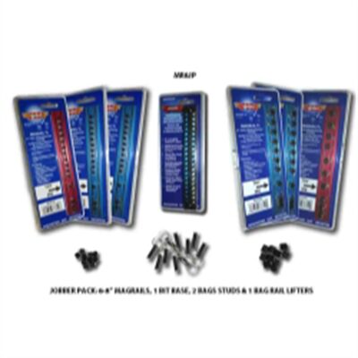 VIM Tools Magrail Jobber Pack, 10 Piece Includes (6) 8 Inch Magrails, (3) 1/4 Inch And (3) 3/8, (2) Packs Of Studs, Rail Lifters And A Bit Base
