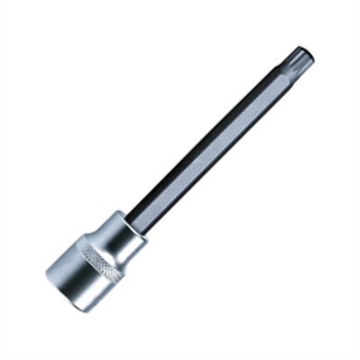 VIM Tools XZN10 12 Point Triple Sq, 4L Bit And Holder, Black Bit with 3/8 Inch Square Drive Satin Chrome Knurled Holder