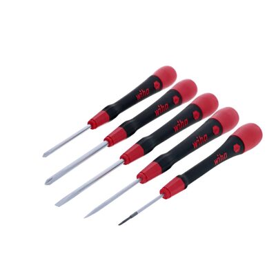 Wiha Tools 5 Piece Set Includes: Slotted 1.5mmx40mm, 2.5mmx50mm, 3.5mmx60mm and Phillips #0x50mm, #1x60mm