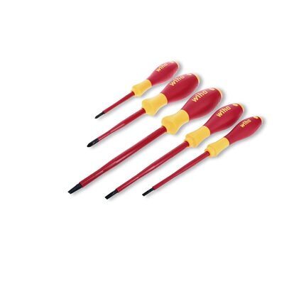 Wiha Tools 5 Piece Insulated SoftFinish Slotted/Phillips Screwdriver Set