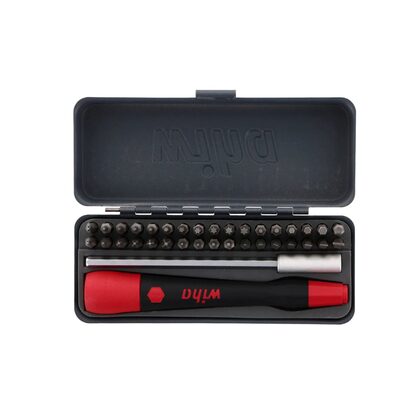 Wiha Tools GoBox Mico Bit Set 36 Piece, 1.1", 28mm, 4mm hex drive.