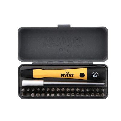Wiha Tools GoBox Electronics Mico Bit Set 36 Piece, 1.1", 28mm, 4mm hex drive.