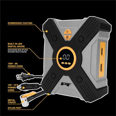 Wilmar Corp. / Performance Tool AC/DC Powered Tire Inflator w/Auto-Stop