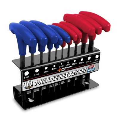 Wilmar Corp. / Performance Tool 10 Piece SAE/Metric T-Handle Hex Key Set