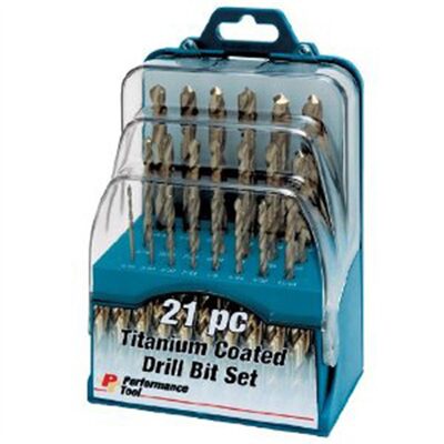 Wilmar Corp. / Performance Tool 21 Piece Titanium Coated Drill Bit Set